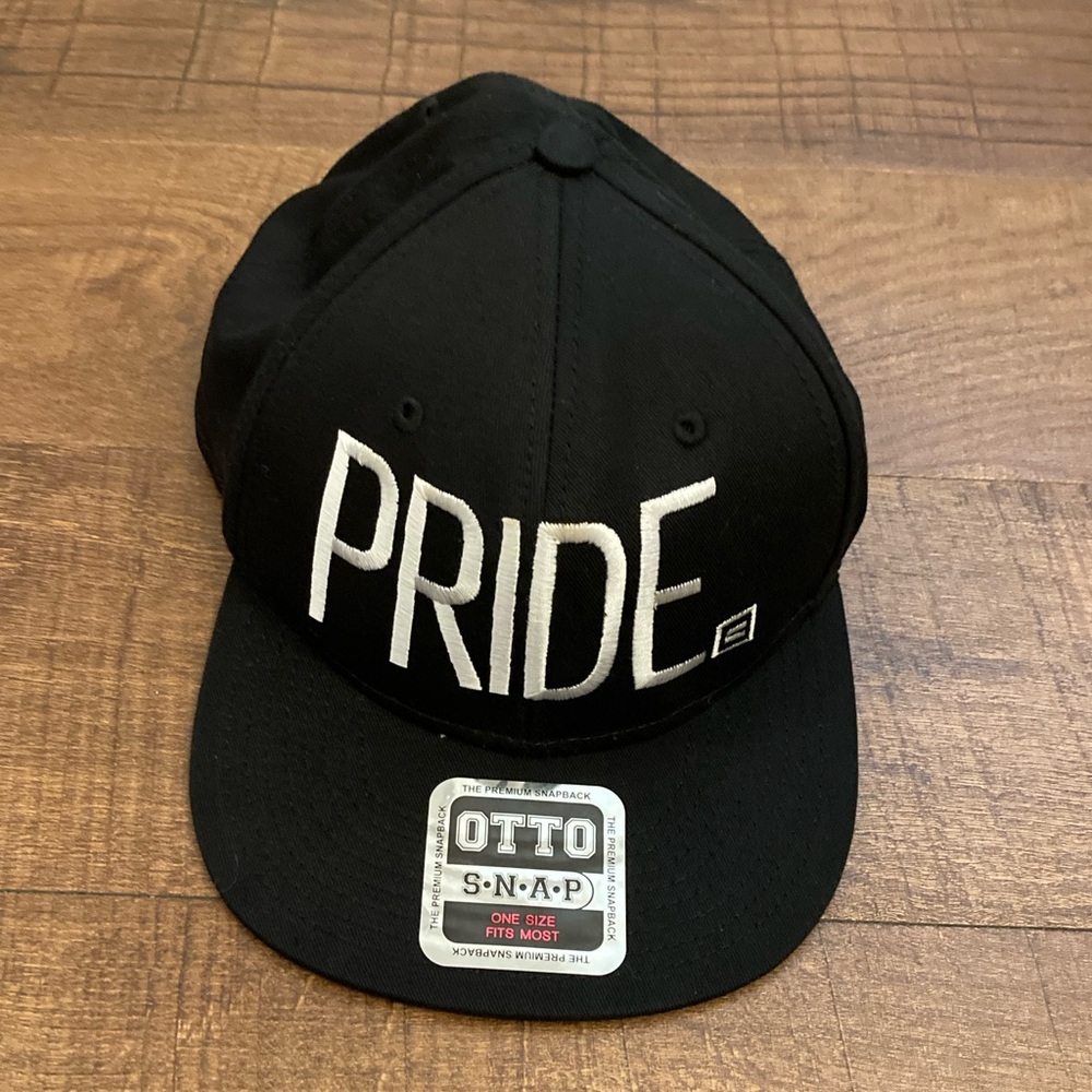 OTTO ‘PRIDE’ Snapback Hat Black Cap White Embroidery Human Rights Campaign OSFM